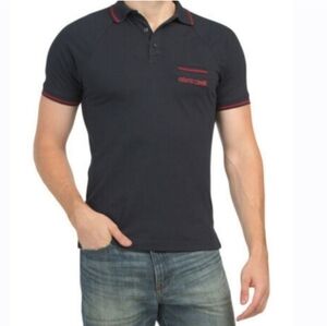 Roberto Cavalli Men's Navy&Red Polo Shirt Size XL International Fits Like L us